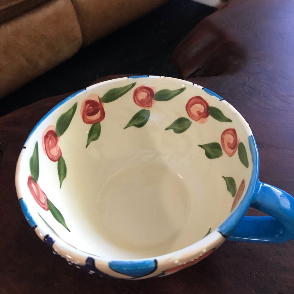 Ceramic teapot and cup. Whimsical